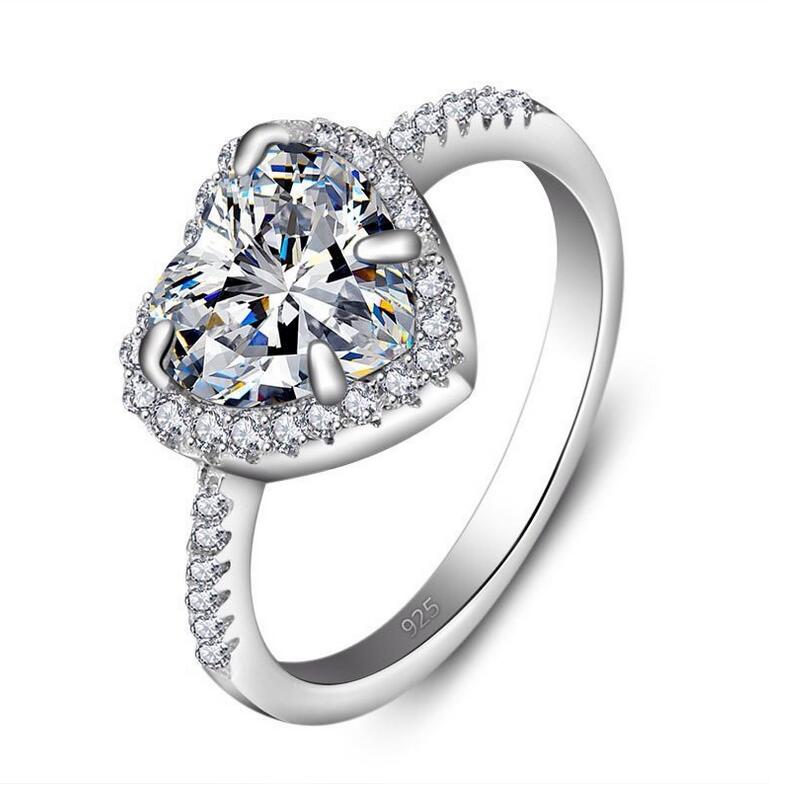 Victoria Handmade Simple Fashion Jewelry 925 Sterling Silver Pear Cut White Topaz CZ Diamond Gemstones promise Women Wedding Band Ring Gift