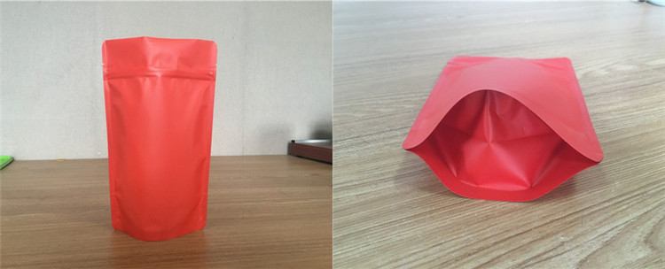 50pcs Matte Red Aluminum Foil Zipper Doypack Bag Thick Stand up Resealable Zip Lock Snack Fridge Coffee Powder Beans Nuts Xmas Gift Heat Sealing Packa