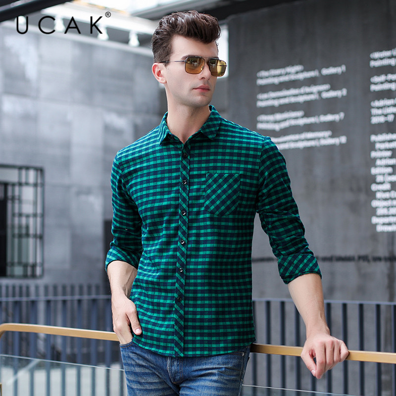 UCAK Brand Shirts Men 2020 New Arrival Fashion Trend Plaid Casual Turn-down Collar Cotton Streetwear Spring Fall Shirt Men U6006, Green
UCAK Brand Shirts Men 2020 New Arrival Fashion Trend Plaid Casual Turn-down Collar Cotton Streetwear Spring Fall Shirt Men U6006, Green