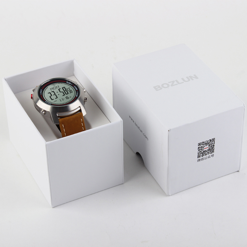 Men's Fashion Leather Band Multi-function 5atm Stainless Steel Dial Mountaineer Sports Watch Altimeter Barometer Thermometer Y19052004
