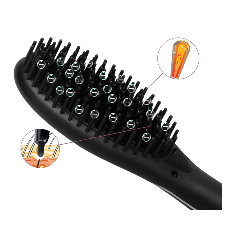 Hair Straightener Brush Comb Ionic Electric Hair Brush Straightener Fast Heat LCD Screen Straightening Iron Hair Iron