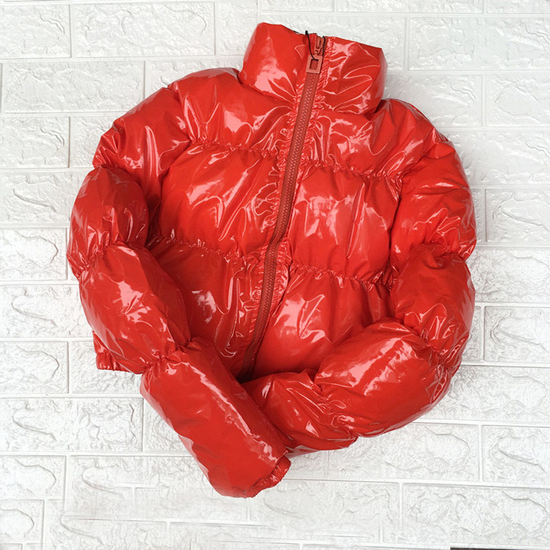 Cropped Down Parka Puffle Jacket Bubble Coat Winter 2018 Women New Fashion Short Clothing Black Red Hot Pink Yellow CJ191213