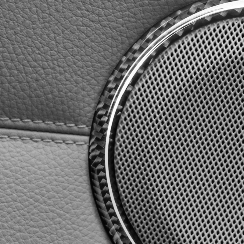 4pcs Car Styling Carbon Fiber Car Door Loudspeaker Ring Interior Trim Sticker For BMW F30 320i 325i F34 3GT 3 Series Accessories