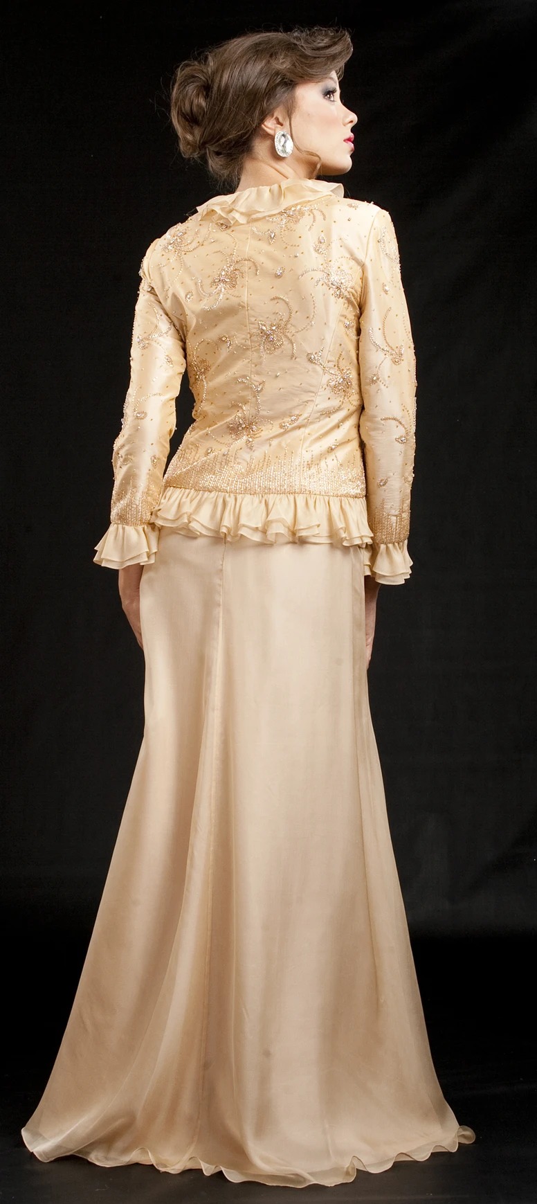 two piece mother dresses spaghetti strap long sleeves appliqued lace beaded wedding gowns floorlength mother guest gown with outsuit