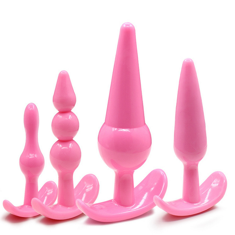 Bouchons anales 4pcs / Set Silicone Anal Jouets, Plug anal Dildo Devices de masturbation Sexe Jouets Sexe, Produits adultes pour hommes et femmes