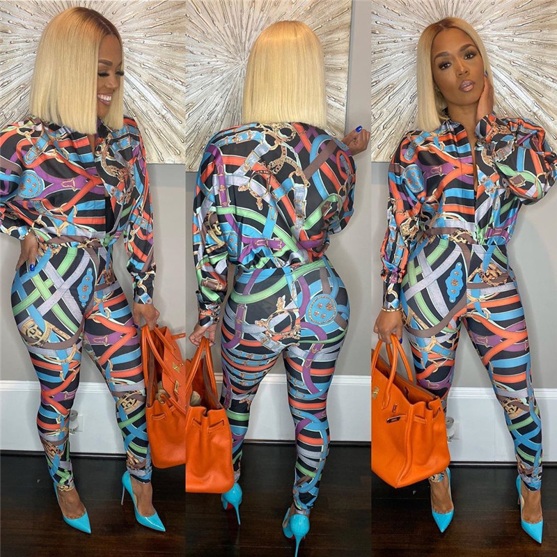 Fashion Women Two Piece Set Colorful Belt Printed Long Sleeve Women Two Piece Pants Casual Womens Clothing, White
Fashion Women Two Piece Set Colorful Belt Printed Long Sleeve Women Two Piece Pants Casual Womens Clothing, White
