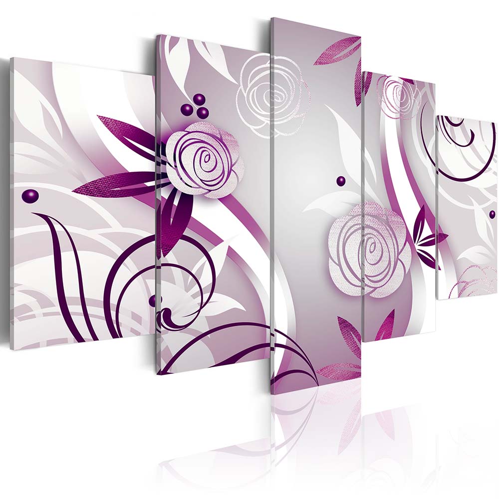 Abstract Flower Canvas Print Modern Art Painting Fashion Design for Home Decoration, Choose Color & Size( No Frame )