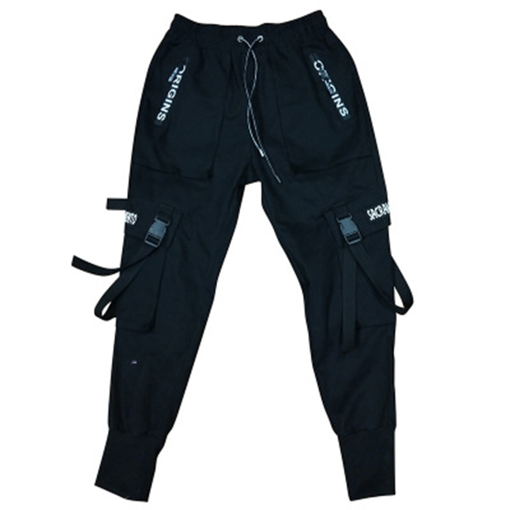 Hip Hop Men Black Harem Pants Streetwear Multi-pocket Men Sweatpants Streetwear Casual Mens Hip Hop Pants M-2XL