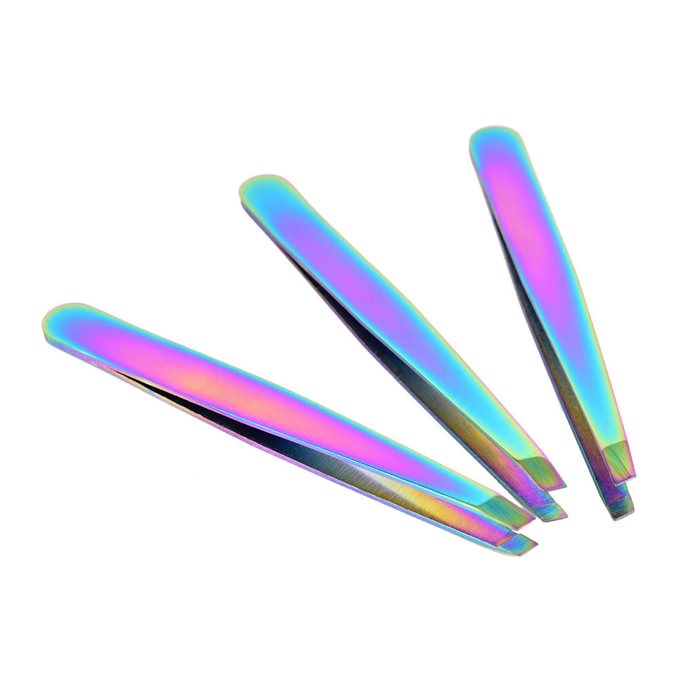 Stainless Steel Colorful Eyebow Tweezers Beauty Slanted Hair Removal Of High Quality Make Up Tools Tweezers Pinzas Augenbrauenpinzette Aus Edelstahl