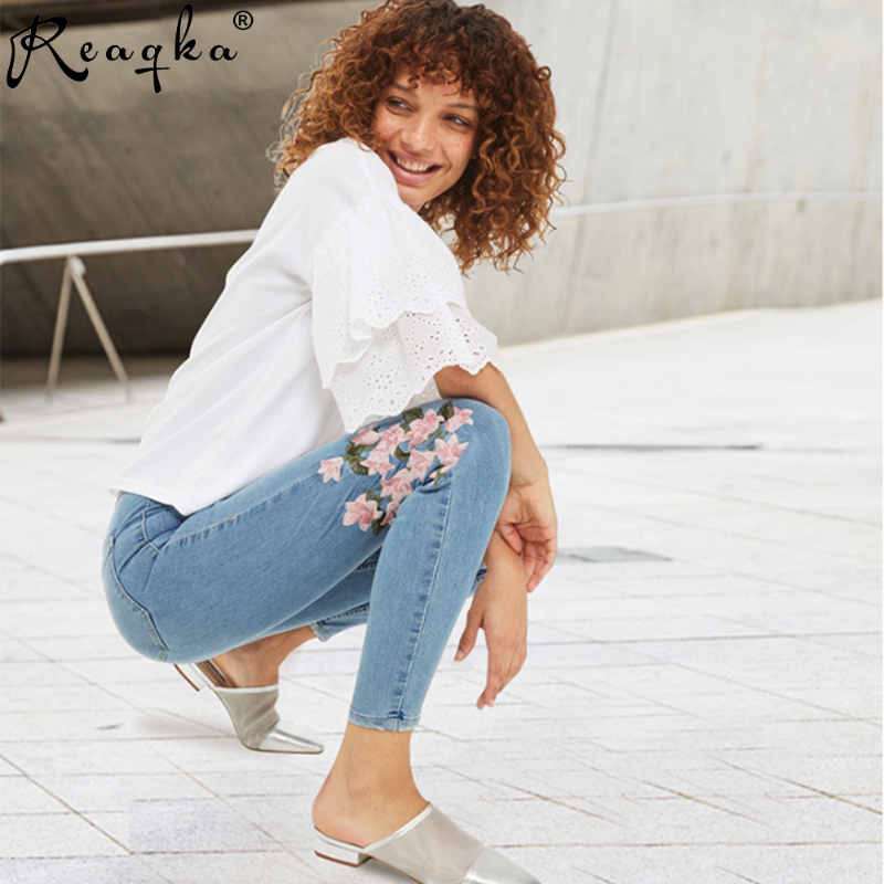 Reaqka 2020 New women' Light Blue Casual Fashion Embroidered Slim Jeans with High Waist, Thin Hips and Small Feet Pencil Pants, Wathet
Reaqka 2020 New women' Light Blue Casual Fashion Embroidered Slim Jeans with High Waist, Thin Hips and Small Feet Pencil Pants, Wathet