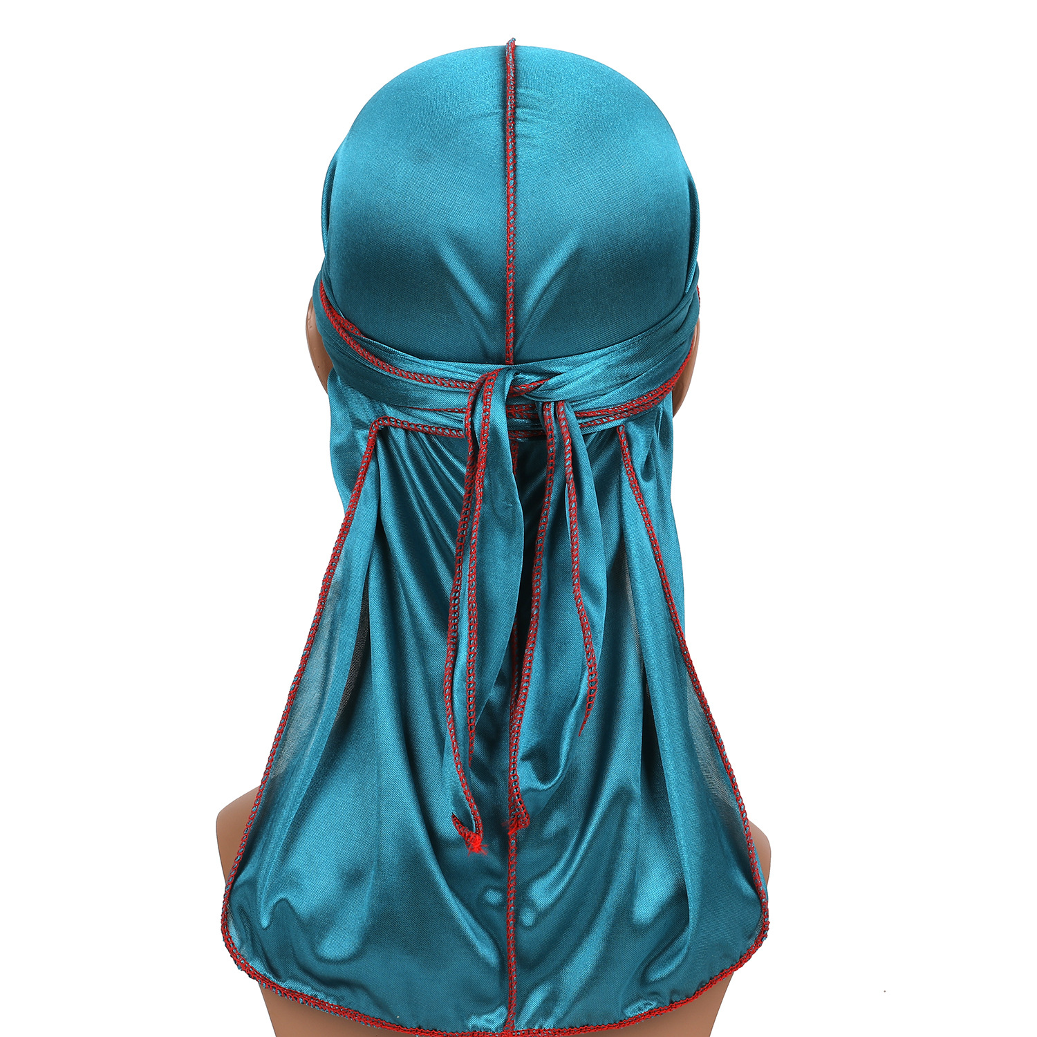 8 color selection Men's Satin Durags Bandana Turban Wigs Men Silky Durag Headwear Headband Long tail Pigtail Pirate Hat