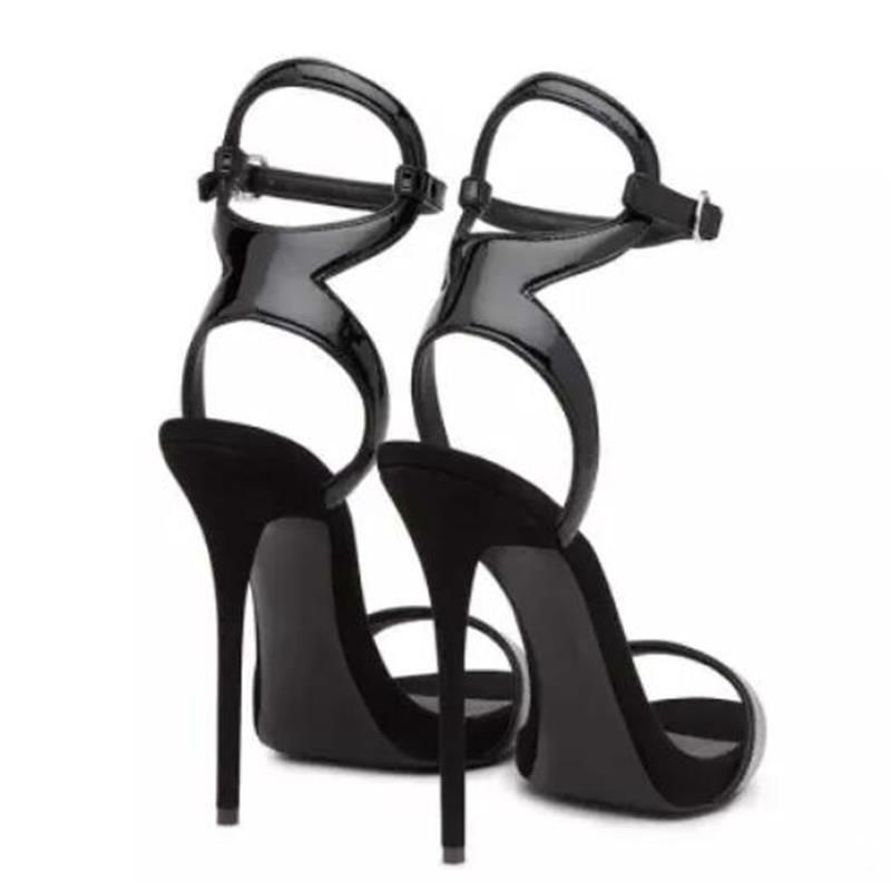 luxury high heel pointed toe women sandals in stock summer black gold sexy designer shoes