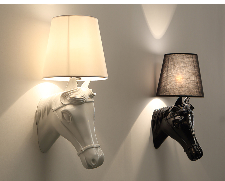 Hot LED Wall Lamps Horse Head Lights Lamp Light Indoor Lighting For KTV Hotel Bedroom Creativity