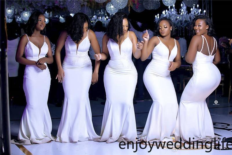 Elegant Spaghetti Mermaid Bridesmaid Dresses Deep V Neck African Wedding Guest Gown Cheap Long Prom Evenig Miad Of Honor Dresses
Elegant Spaghetti Mermaid Bridesmaid Dresses Deep V Neck African Wedding Guest Gown Cheap Long Prom Evenig Miad Of Honor Dresses
