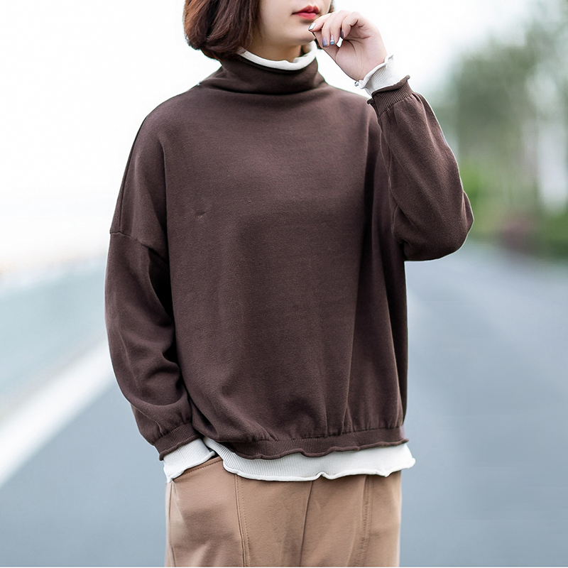 Johnature 2020 Autumn Winter Casual Fake Two Pieces Turtleneck Knitted Sweater Women Simple Long Sleeve Women Pullover Sweaters, Beige
Johnature 2020 Autumn Winter Casual Fake Two Pieces Turtleneck Knitted Sweater Women Simple Long Sleeve Women Pullover Sweaters, Beige