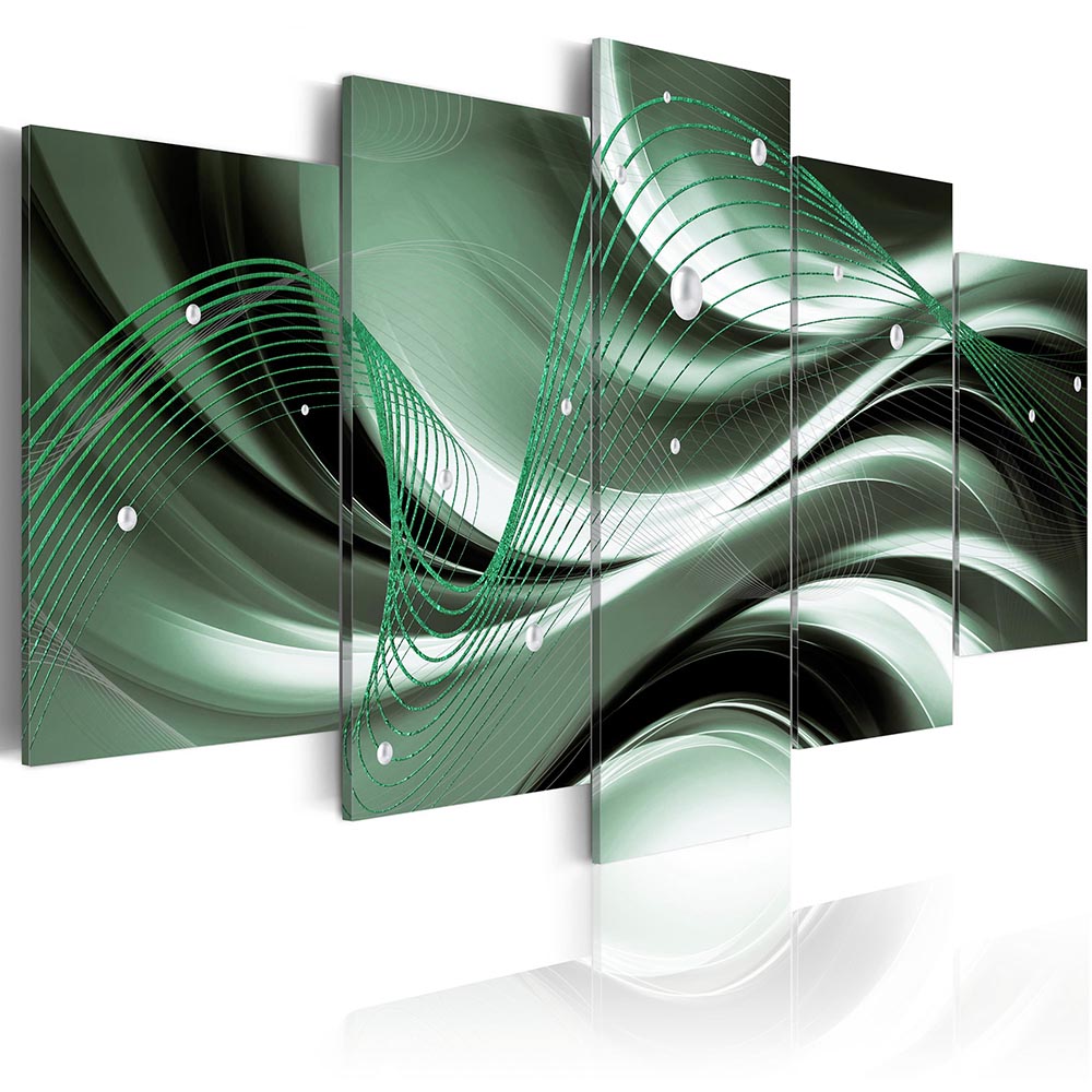 Abstract Wave Line Pearls Canvas Print Modern Art Painting Fashion Design for Home Decoration, Choose Color & Size( No Frame )