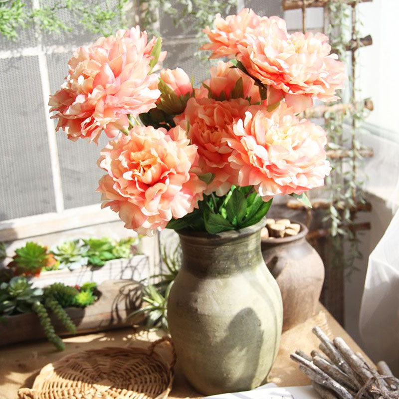 17cm Rose Pink Silk Peony Artificial Flowers Bouquet 2 Big Head Cheap Fake Flowers for Home Wedding Decoration indoor
17cm Rose Pink Silk Peony Artificial Flowers Bouquet 2 Big Head Cheap Fake Flowers for Home Wedding Decoration indoor
