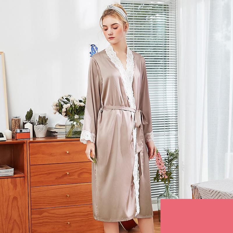 Sexy Lace Long Robe Loose Solid Satin Nightdress Spring NEW Home Dress Nightgown Rayon V-Neck Sleepwear Kimono Bathrobe -XXL, Pink
Sexy Lace Long Robe Loose Solid Satin Nightdress Spring NEW Home Dress Nightgown Rayon V-Neck Sleepwear Kimono Bathrobe -XXL, Pink