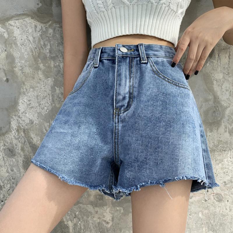 Korean Version Of Hip-Waist Denim High Waist Shorts Woman Nordic Frayed Loose Button Shorts Women Summer New Ladies 2020, Blue
Korean Version Of Hip-Waist Denim High Waist Shorts Woman Nordic Frayed Loose Button Shorts Women Summer New Ladies 2020, Blue