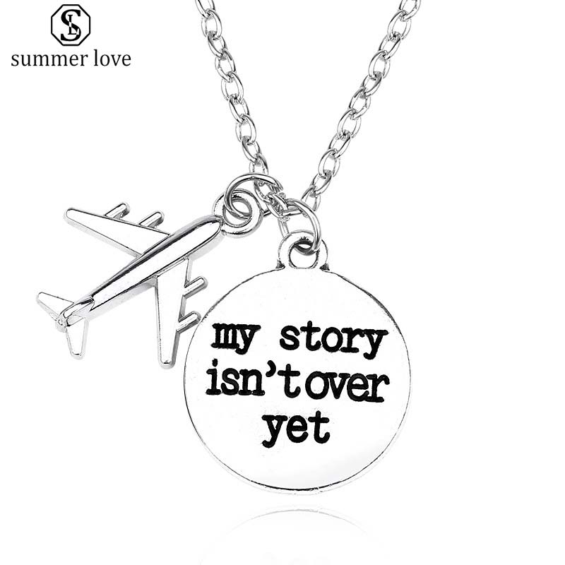 DIY Air Plane Necklace For Women Letter "My Story Isn't Over Yet" Pendant Stainless Steel Chain Pendants&Necklaces New Fashion Jewelry
DIY Air Plane Necklace For Women Letter "My Story Isn't Over Yet" Pendant Stainless Steel Chain Pendants&Necklaces New Fashion Jewelry