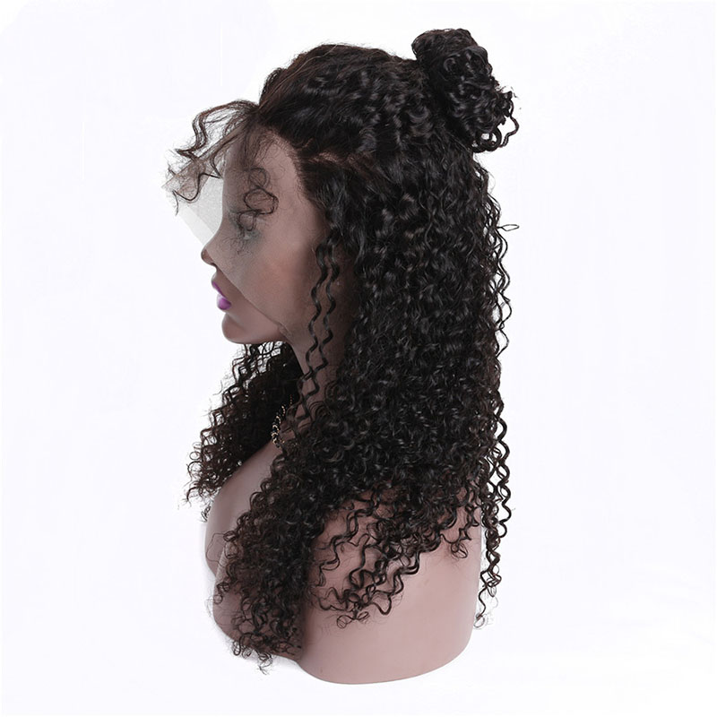 Brazilian Virgin 8-30Inch Lace Front Wigs Natural Color Afro Kinky Curly Human Wig With Baby Hair
