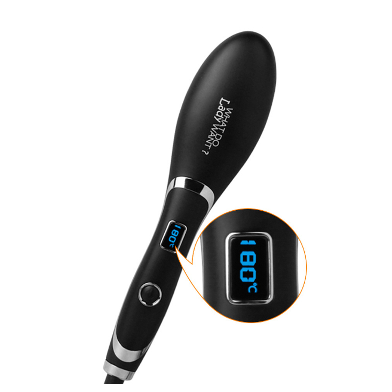 Hair Straightener Brush Comb Ionic Electric Hair Brush Straightener Fast Heat LCD Screen Straightening Iron Hair Iron