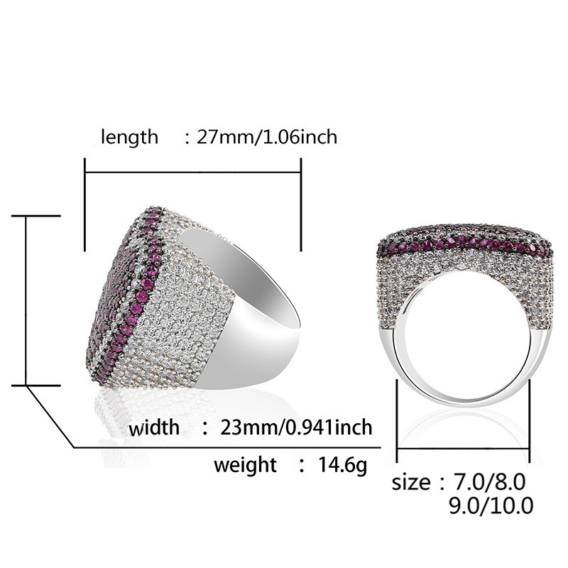 Elegant Unisex Love Heart Diamond Ring with Hip Hop Style - Great for Weddings & Holidays