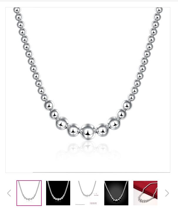 Wholesale Big small Beads necklace sterling silver plate necklace STSN195,brand new fashion 925 silver Chains necklace factory direct sale