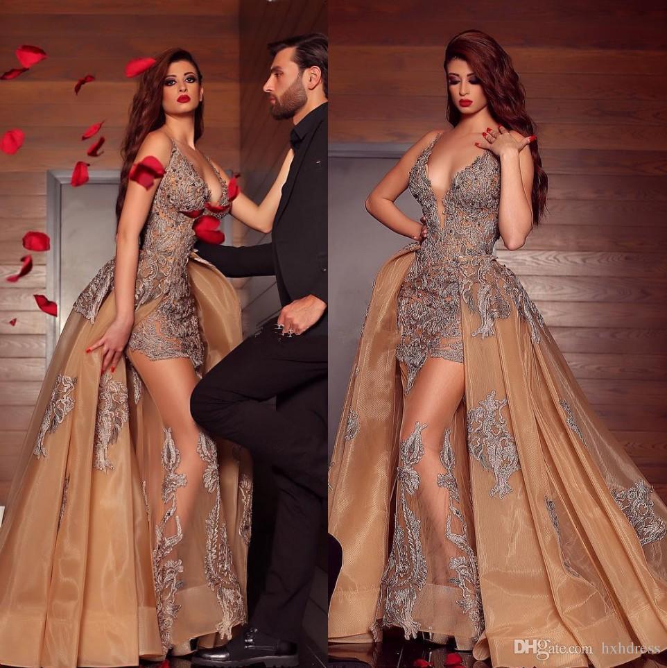 2019 Amazing Lace Mermaid Evening Dresses With Detachable Train Sheer Plunging Neck Plus Size Prom Gowns Appliqued Beaded Formal Party Gowns, Black
2019 Amazing Lace Mermaid Evening Dresses With Detachable Train Sheer Plunging Neck Plus Size Prom Gowns Appliqued Beaded Formal Party Gowns, Black
