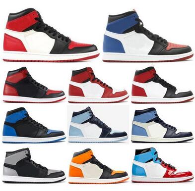 New 1 High OG Bred Toe Chicago Banned Fearless Royal Basketball Shoes Men 1s Top 3 Shattered Backboard Shadow Obsidian Sneakers With Box, Gold toe
New 1 High OG Bred Toe Chicago Banned Fearless Royal Basketball Shoes Men 1s Top 3 Shattered Backboard Shadow Obsidian Sneakers With Box, Gold toe