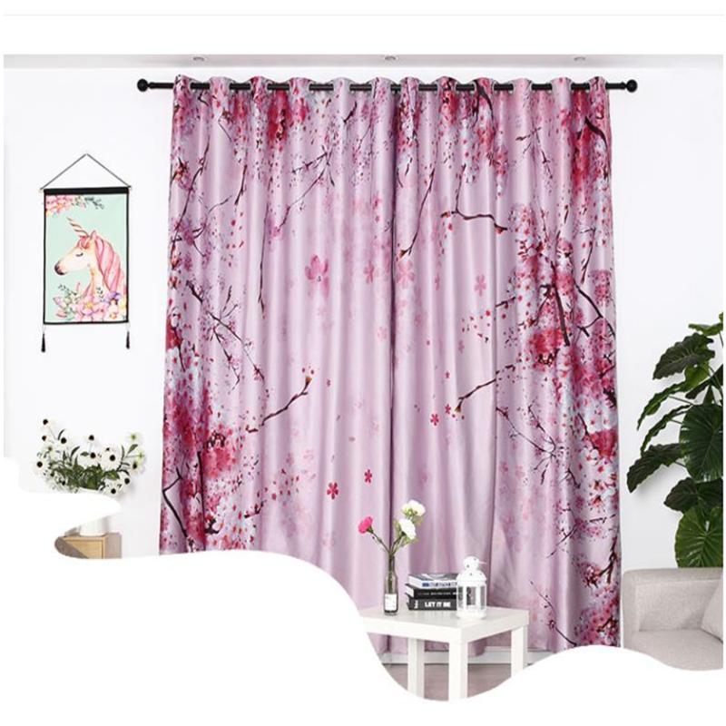 

pink curtains girls curtains Modern Home Decoration Blackout 3D Curtain stereoscopic lifelike 3d, As pic
