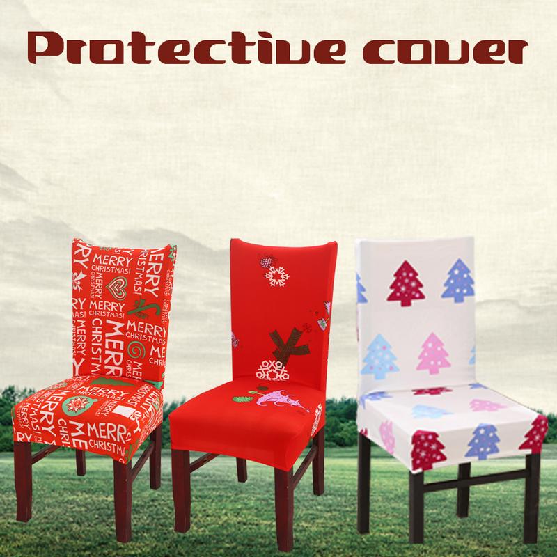 Christmas Print Stretch Chair Cover Seat Covers Slipcovers Hotel Banquet Housse De Chaise Armchair Elastic Office Chair