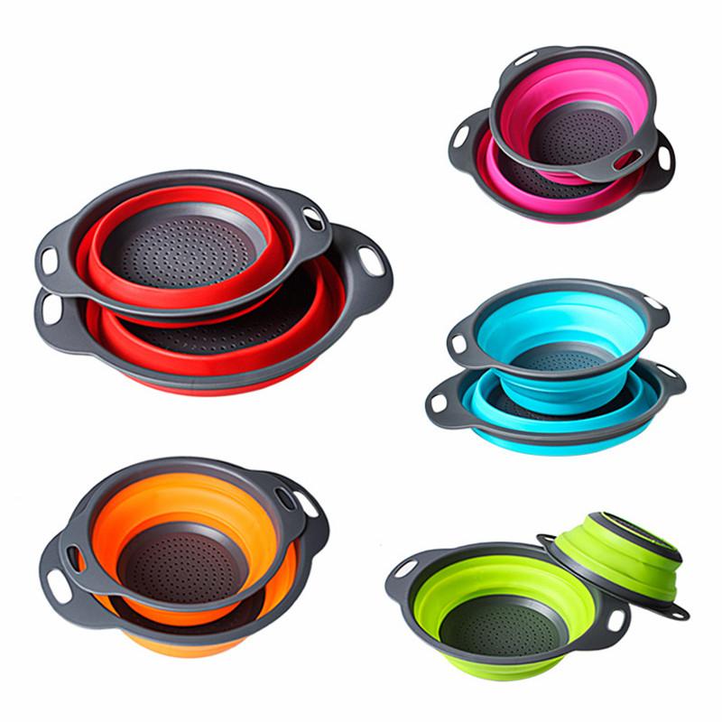 2pcs/set Folding Collapsible Silicone Colander Strainer Kitchen Fruit Filter Basket Fruit Vegetable Colander Kitchen storage bowl FFA1863
2pcs/set Folding Collapsible Silicone Colander Strainer Kitchen Fruit Filter Basket Fruit Vegetable Colander Kitchen storage bowl FFA1863