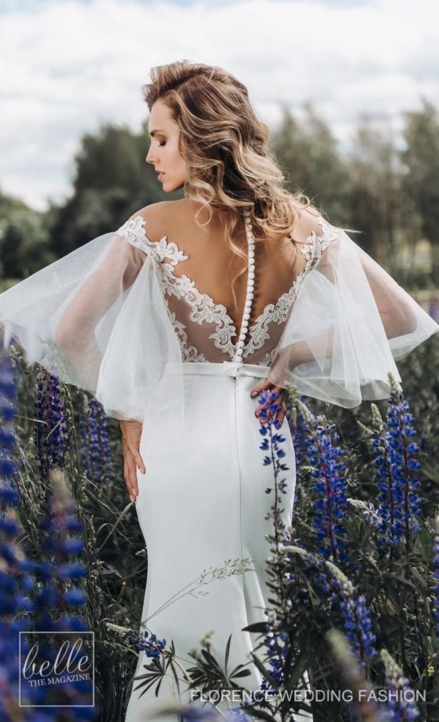 country florence mermaid wedding dresses lace appliques trumpet sleeve satin floor length bridal gowns plus size beach wedding dress