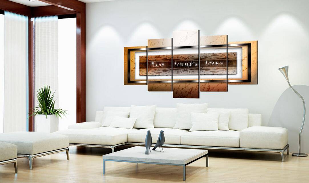 5pcs/set Unframed Live laugh love HD Print On Canvas Wall Art Picture For Home and Living Room Decor
