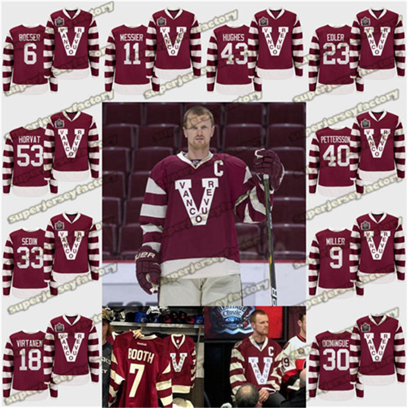43 Quinn Hughes Vancouver Canucks Millionaires Brock Boeser Bo Horvat Elias Pettersson Igor Larionov Heritage Classic Burgundy Jerse, Black;red
43 Quinn Hughes Vancouver Canucks Millionaires Brock Boeser Bo Horvat Elias Pettersson Igor Larionov Heritage Classic Burgundy Jerse, Black;red