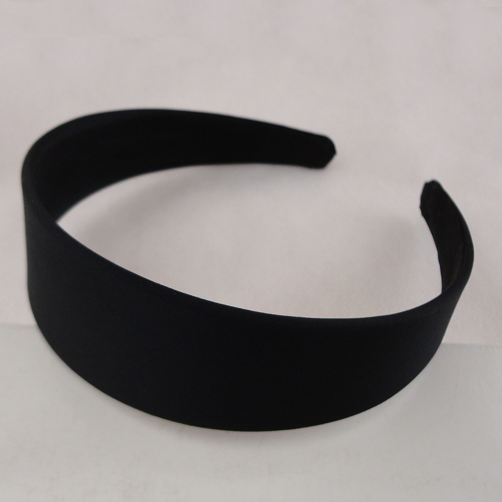 5PCS 3.8cm Black Satin Fabric Covered Plain Plastic wide Headbands for womens girls hairband DIY Handmade women hair accessories