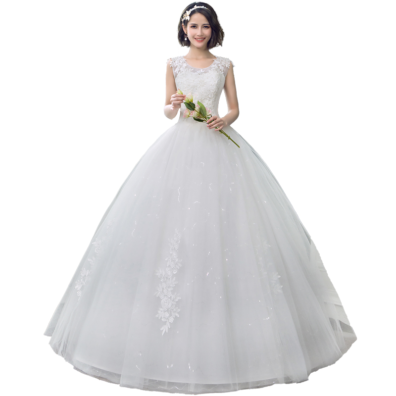 Tulle Ball Gown Wedding Dresses with Lace Appliques Cheap 2019 Ivory Scoop Neck Bridal Gown Lace Up Vestido De Novia Corto
Tulle Ball Gown Wedding Dresses with Lace Appliques Cheap 2019 Ivory Scoop Neck Bridal Gown Lace Up Vestido De Novia Corto