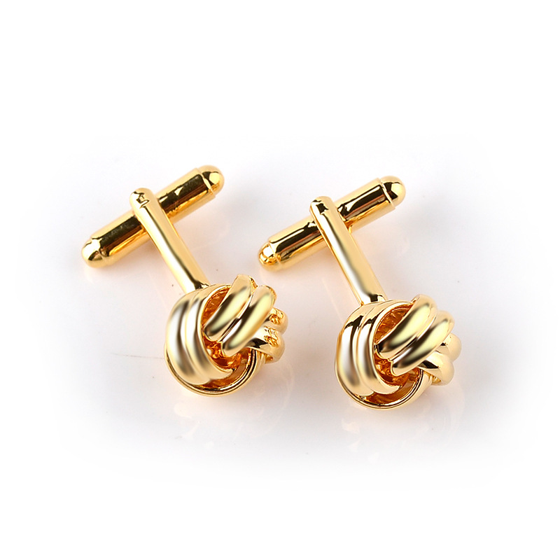 French Style Fashion Knot Design Men Cufflinks Gold Silver Black Party Suit Shirt Cuff Buttons Male Personalized Gemelos