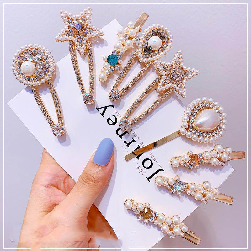2019Korean Fashion pearl women hair clips Boutique crystal girls designer hair clips hair accessories for women BB clip princess Barrettes, Multi-color
2019Korean Fashion pearl women hair clips Boutique crystal girls designer hair clips hair accessories for women BB clip princess Barrettes, Multi-color