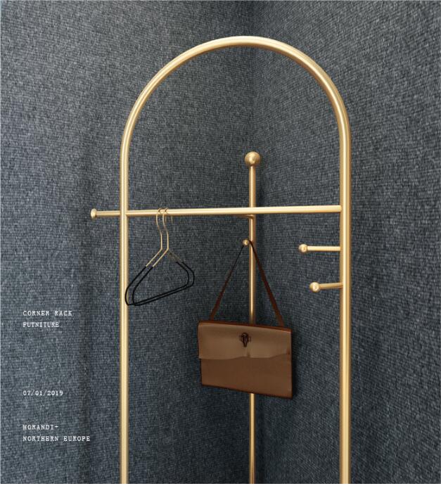 Corner coat rack floor Bedroom Furniture family iron bag clothes storage shelf living room hanging racks