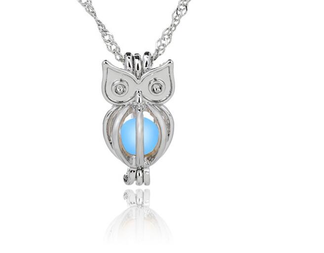 Charm Glowing Owl Pendant Necklace Cute Luminous Jewelry Choker 3 Colors Christmas Gift For Women Necklace Fashion Dropshipping GB66