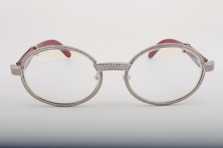 natural wood full dia glasses 7550178 high quality sunglasses the entire frame is wrapped in dias Size: 55-22-135mm