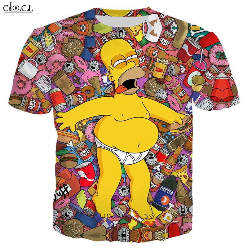 

Cartoon Anime The Simpsons T Shirt Men Women 3D Print Homer J. Simpson Short Sleeve Sweatshirt Casual Streetwear Tops, T shirt 1