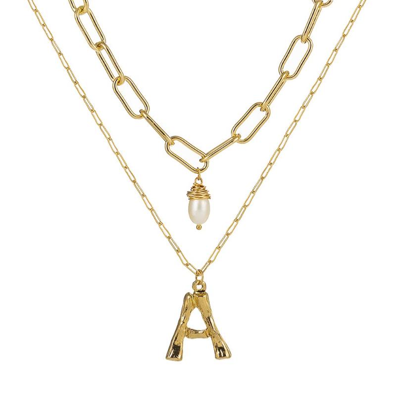 Pendant Necklaces Nz428-X 26-Letter Multi-Layer Necklace Female Personality Natural Pearl Beads Wild Lattice Chain Accessories
Pendant Necklaces Nz428-X 26-Letter Multi-Layer Necklace Female Personality Natural Pearl Beads Wild Lattice Chain Accessories