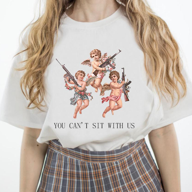 2019 Women Angel Printed Streetwear Tshirt Summer Loose Short Sleeve O-neck Harajuku Shirts Casual T-Shirt Letter Print Tee Tops, White
2019 Women Angel Printed Streetwear Tshirt Summer Loose Short Sleeve O-neck Harajuku Shirts Casual T-Shirt Letter Print Tee Tops, White