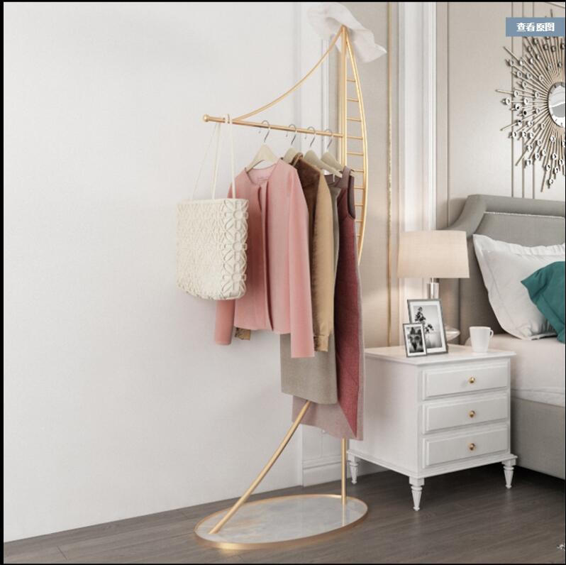 Nordic ins clothes rack Bedroom Furniture floor hanger home good-looking cloth shelf marble clothing and hat racks
