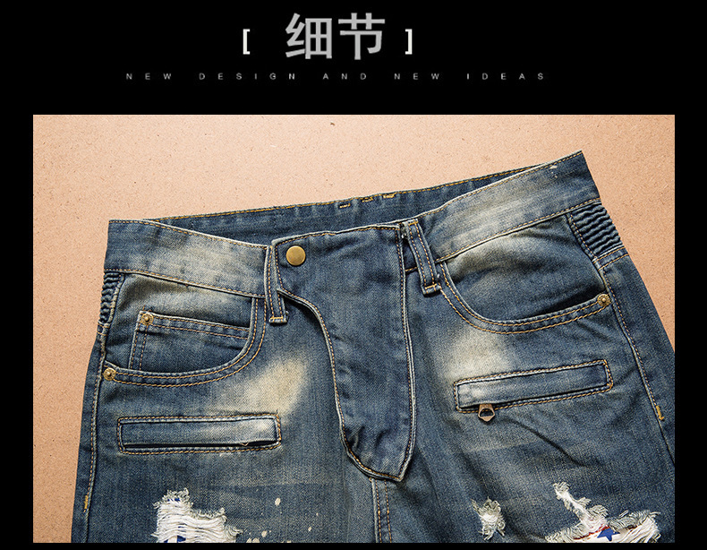 Fashion New Men Jeans Cool Mens Distressed Ripped Jeans Fashion Designer Straight Motorcycle Biker Jeans Causal Denim Pants Streetwear Style, Blue
Fashion New Men Jeans Cool Mens Distressed Ripped Jeans Fashion Designer Straight Motorcycle Biker Jeans Causal Denim Pants Streetwear Style, Blue