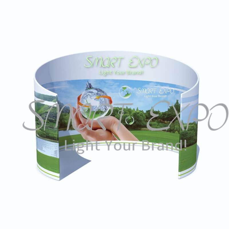 Semi-circle Wall Display Stand For Exhibition Show Reception with Double Tension Fabric Printing Portable Carry Bag
Semi-circle Wall Display Stand For Exhibition Show Reception with Double Tension Fabric Printing Portable Carry Bag