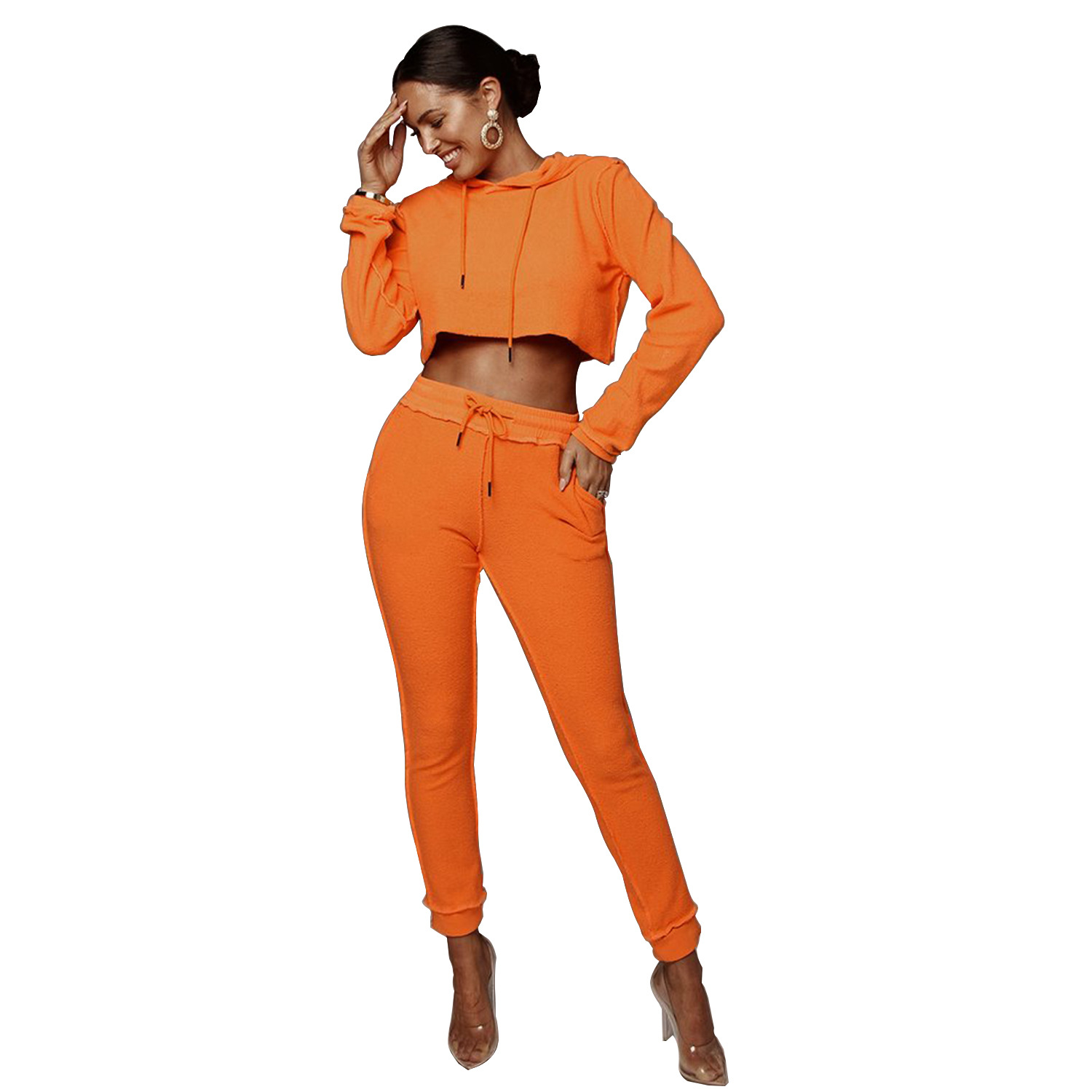 Spot Pants European and American autumn fashion casual sports sweater women's two-piece suit